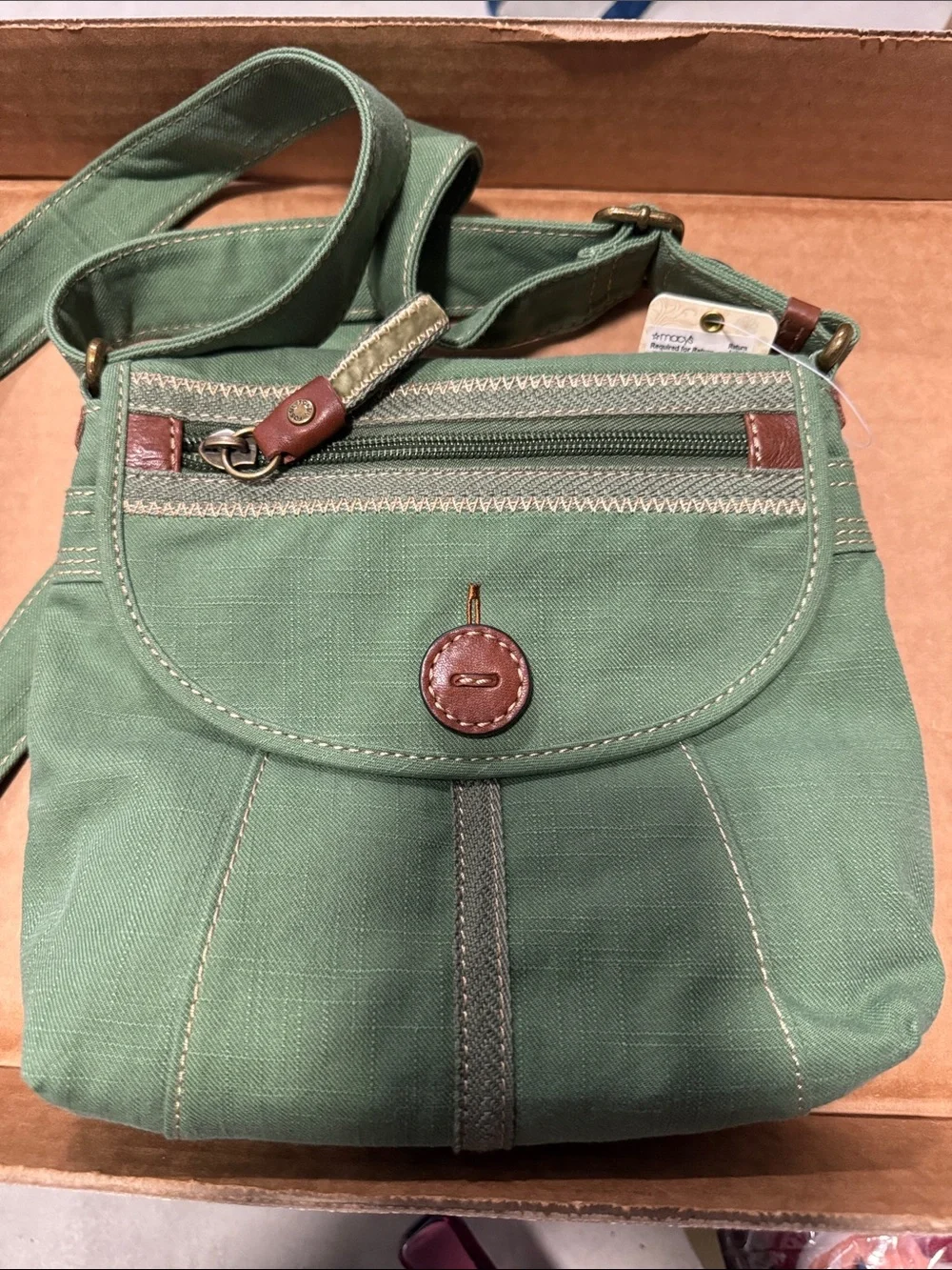 Fossil Olive Green Canvas WinslowFlap Olive Green Crossbody